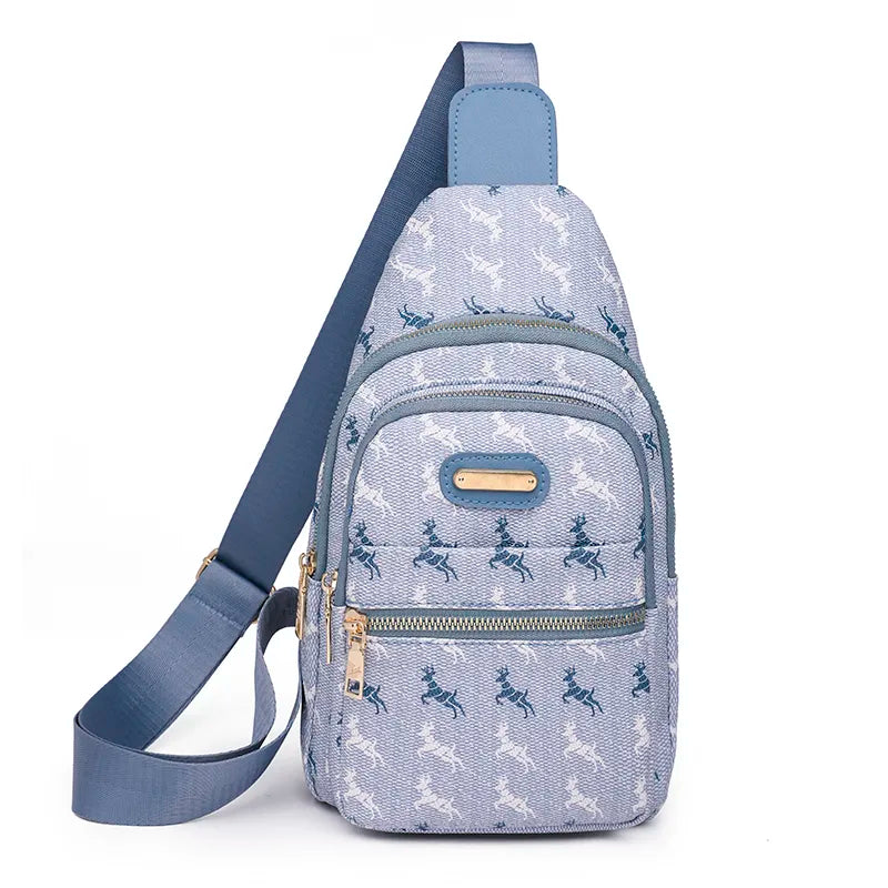 Sacoche Banane Casual Motif Chevaux Bleus