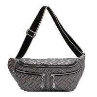 Sac Banane Matelassé Élégant Gris Urbain - Banane Avenue ™