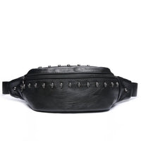 Ceinture Banane Cuir Noir Cloutée Tendance - Banane Avenue ™