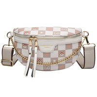 Sac Banane Élégant Damier Imprimé Félin - Banane Avenue ™