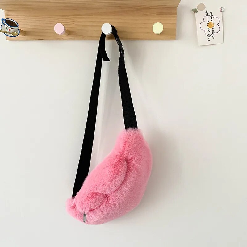 Sac Banane Doux Peluche Tendance Unisexe