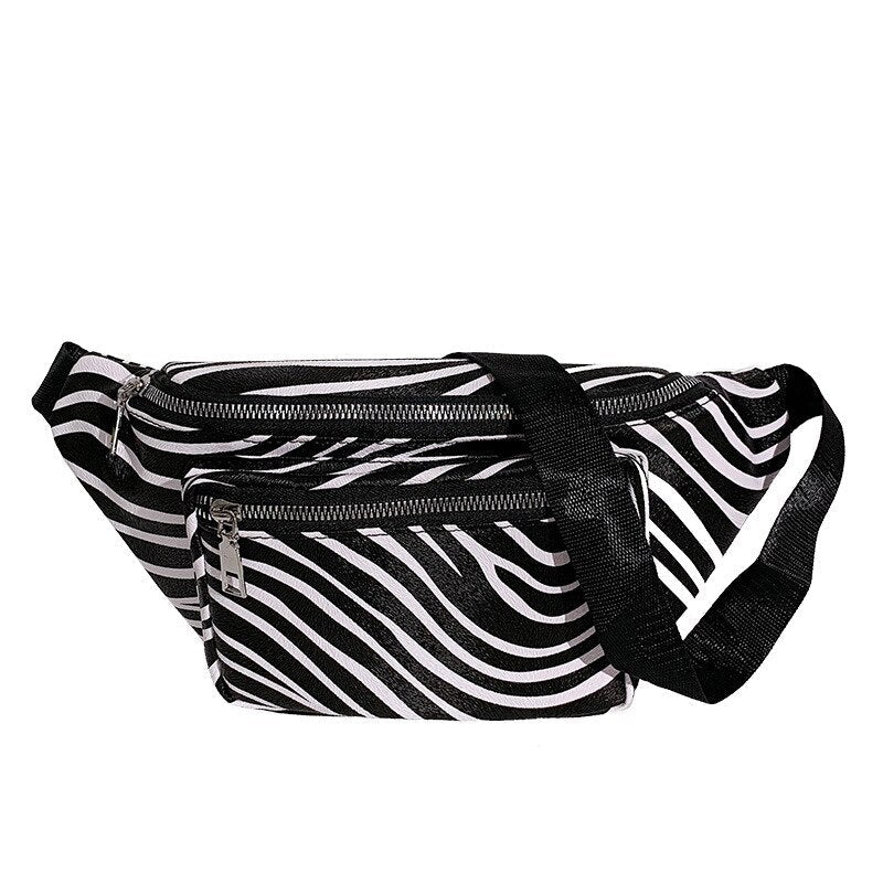 Sac Banane Urbain Motif Vachette Noir et Blanc