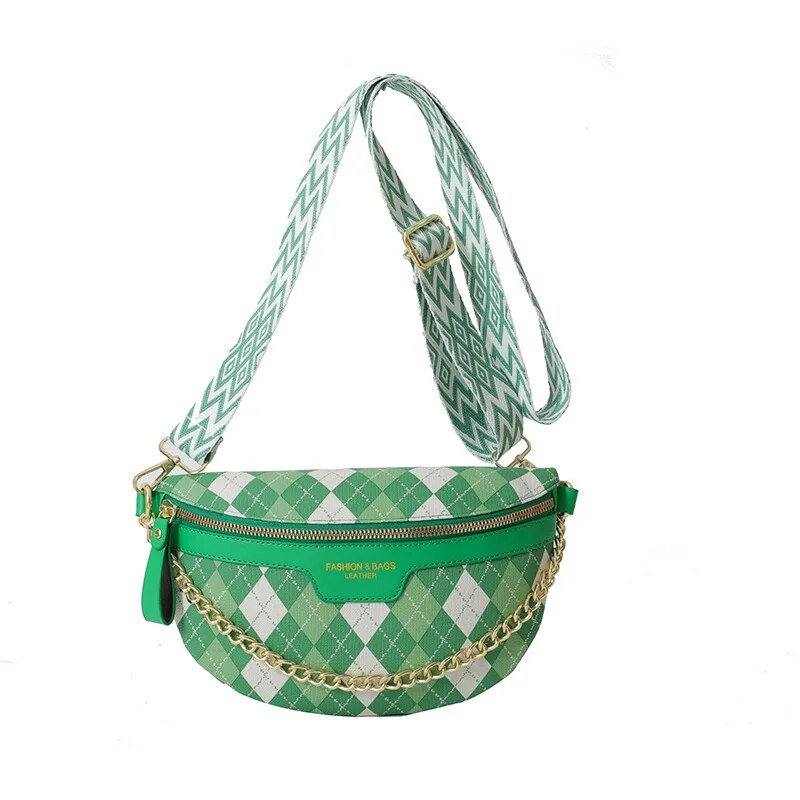 Sac Banane Chic Cuir Damier Élégant