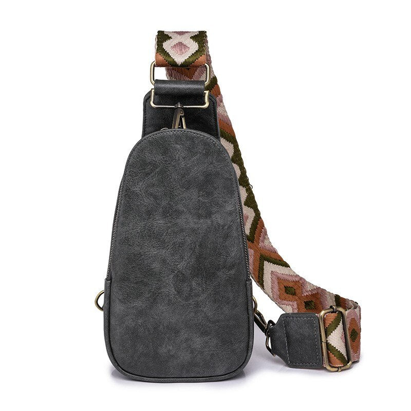 Sac Banane Urbain Noir Motifs Ethniques