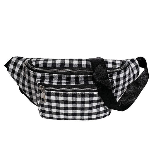 Sac Banane Urbain Damier Noir et Blanc