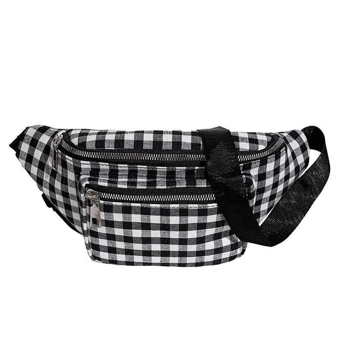 Sac Banane Urbain Damier Noir et Blanc