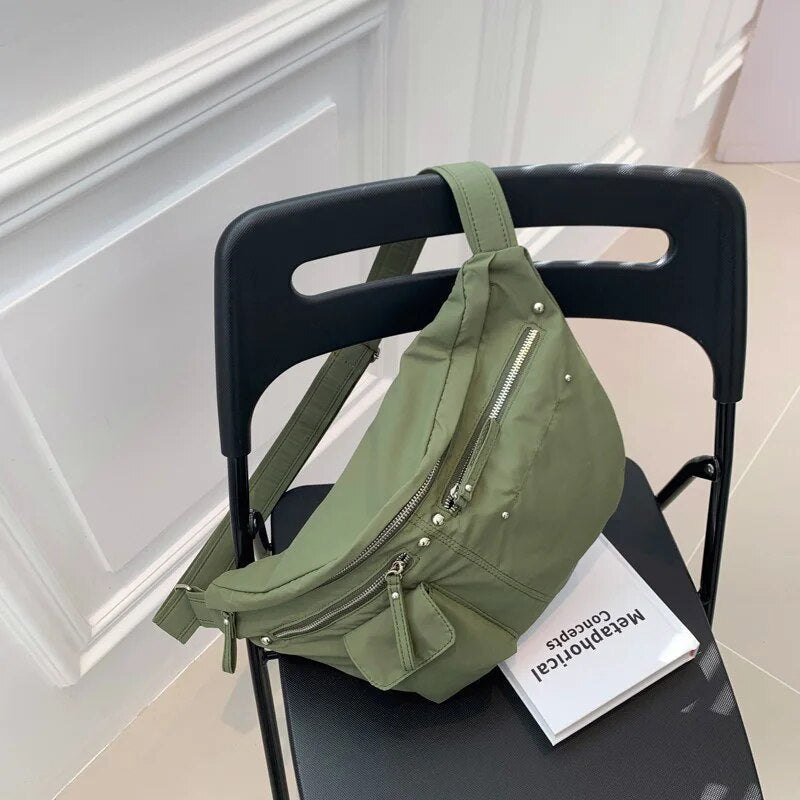 Sac Banane Urbain Vert Pratique Multipoches