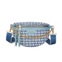 Sac Banane Chic Tressé Doré Tendance Urbaine - modèle Bleu - Banane Avenue ™