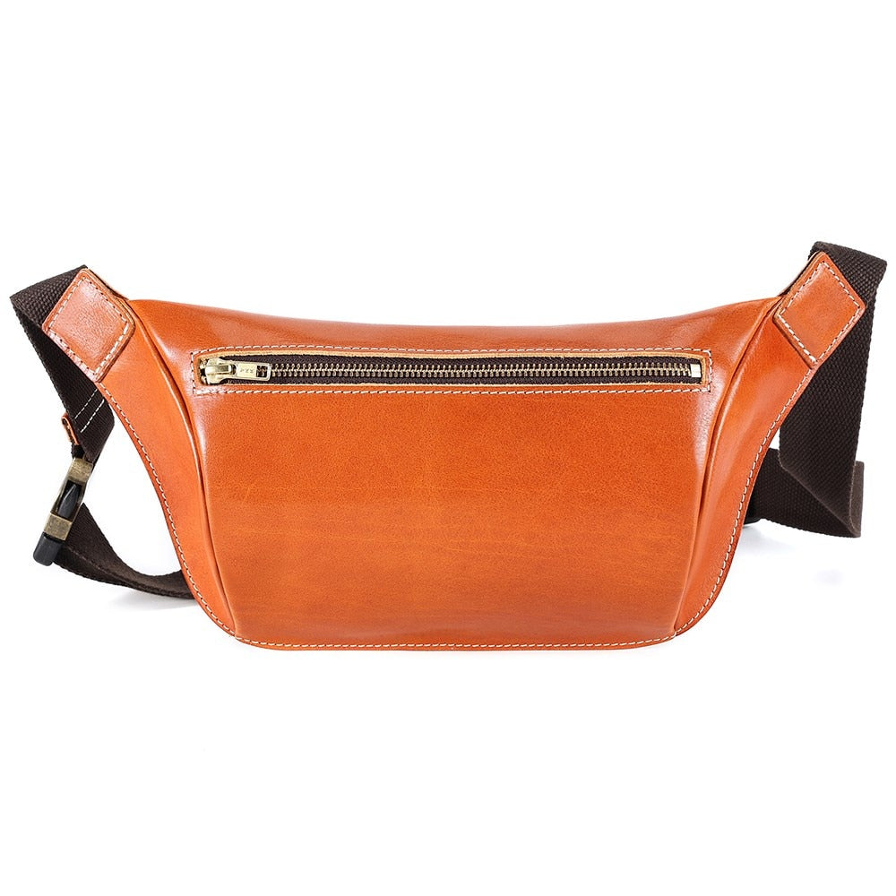 Sac Banane Cuir Marron Élégant Unisexe