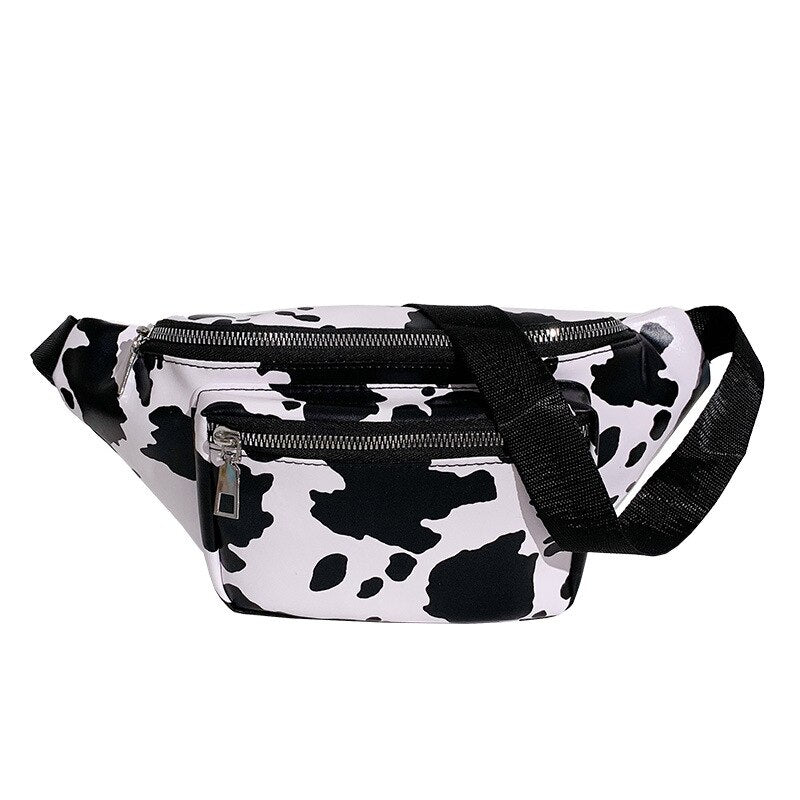 Sac Banane Urbain Motif Vachette Noir et Blanc