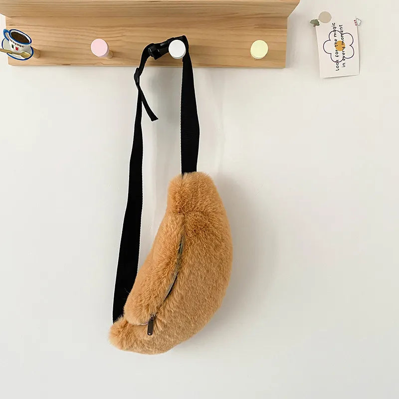 Sac Banane Doux Peluche Tendance Unisexe