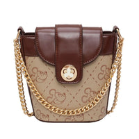 Sac Bandoulière Chic Blanc Motif Iconique - modèle Marron - Banane Avenue ™