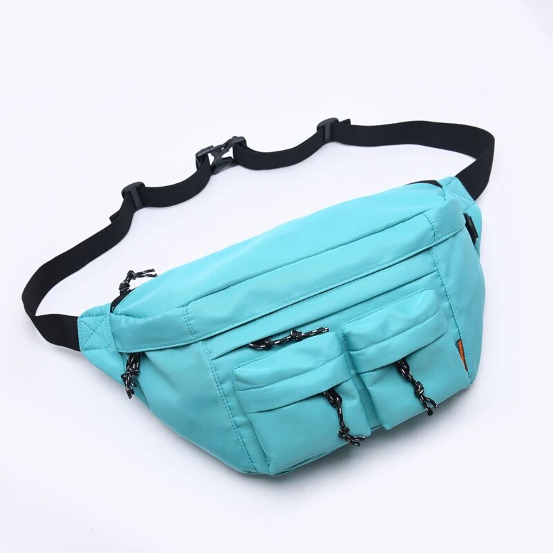 Sac Banane Urbain Turquoise Multi-Poches Pratique