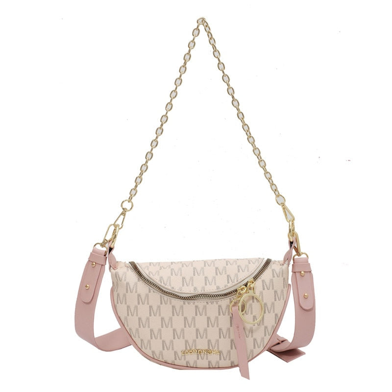 Sac Banane Élégant Monogramme Chic Beige