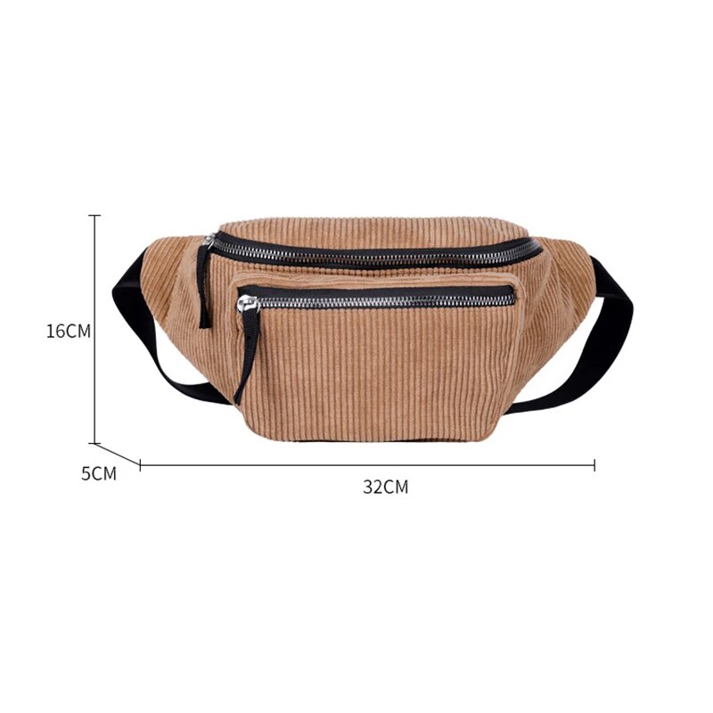 Sac Banane Urbain Kaki Multi-Poches Pratique
