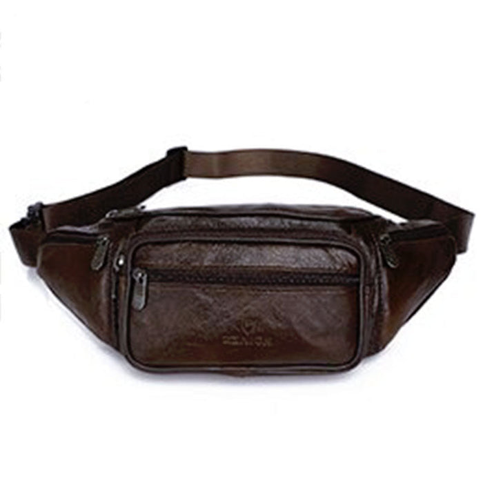 Sacoche Banane Urbaine Cuir Marron Vintage