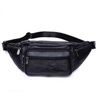 Sacoche Banane Urbaine Cuir Marron Vintage - modèle Noir - Banane Avenue ™