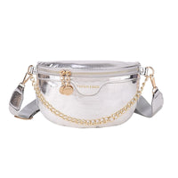 Sac Banane Tendance Verni Bleu Chic - modèle Argent - Banane Avenue ™