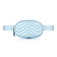 Sac Banane Urbain Chic Blanc Matelassé - modèle Bleu ciel - Banane Avenue ™