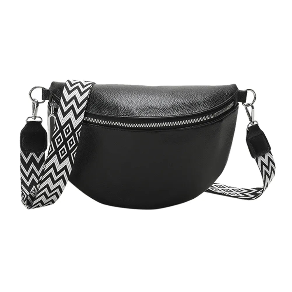 Sac Banane Urbain Chic Noir Zigzag