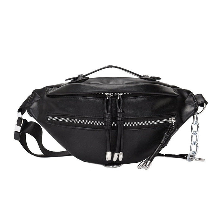 Sac Banane Urbain Cuir Noir Design Moderne