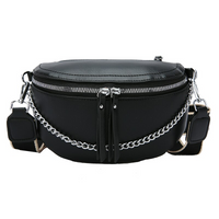 Sac Banane Urbain Chic à Chaîne Argentée - modèle Marine - Banane Avenue ™