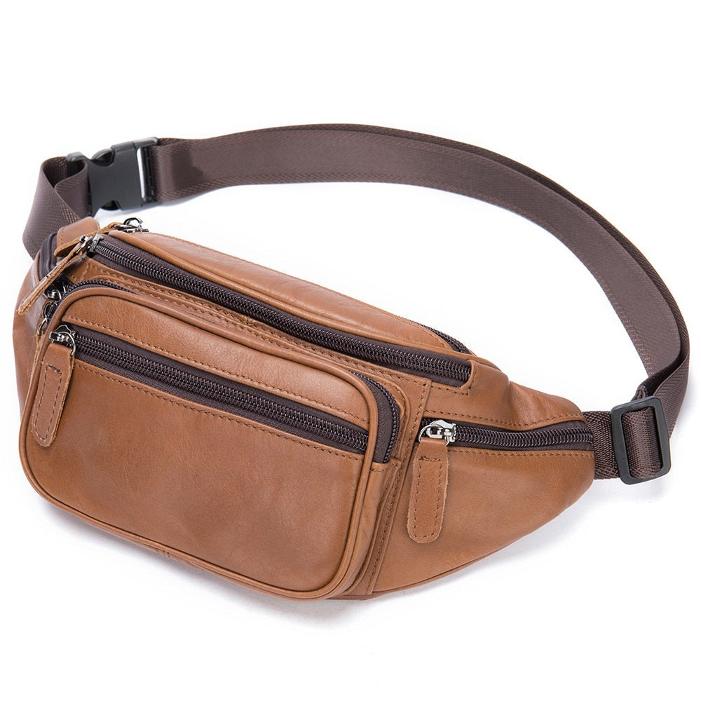 Ceinture Sacoche Banane Cuir Noir Urbaine