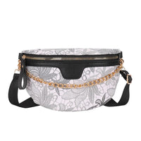 Sacoche Banane Florale Chic avec Chaîne - modèle Noir - Banane Avenue ™