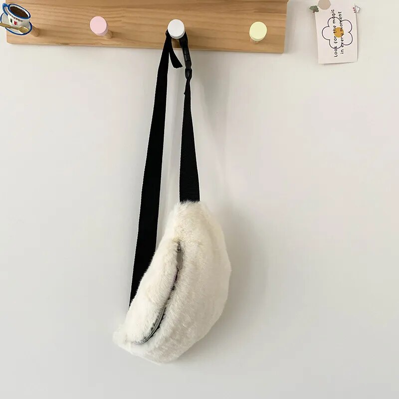 Sac Banane Doux Peluche Tendance Unisexe