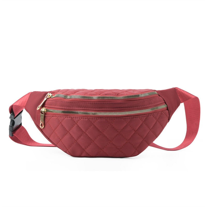 Ceinture Sacoche Rouge Matelassée Tendance