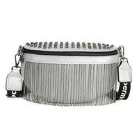 Sacoche Banane Franges Métalliques Tendance - modèle Argent - Banane Avenue ™