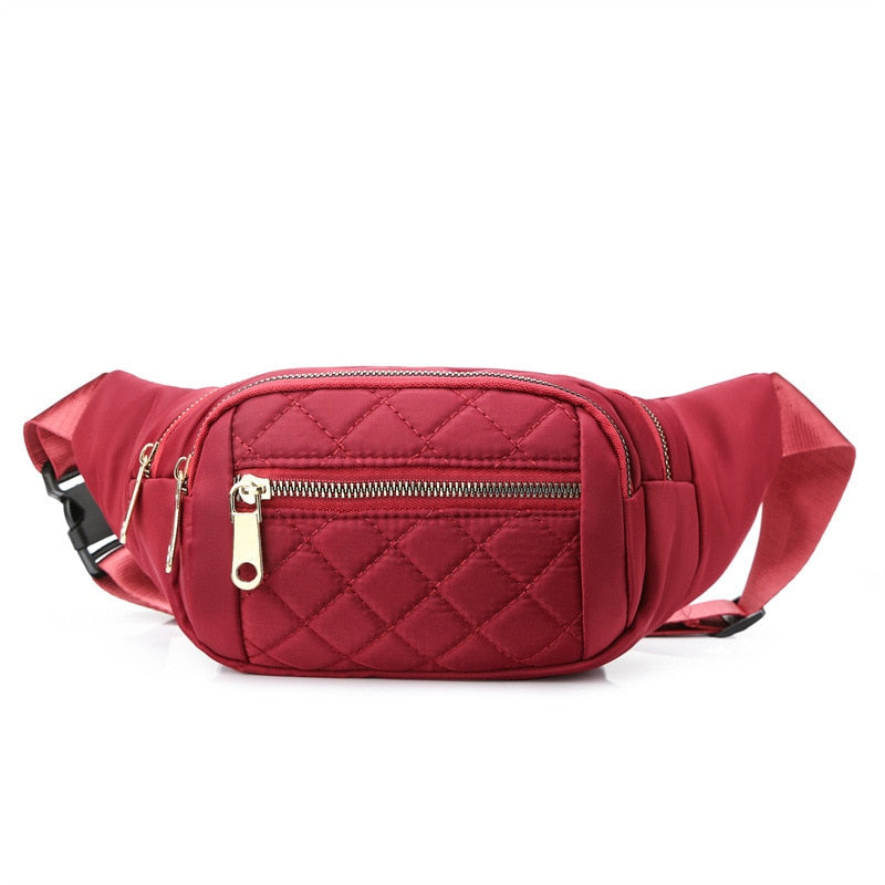 Sac Banane Élégant Rouge Matelassé Tendance