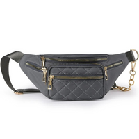 Sac Banane Rose Élégant Matelassé Tendance - modèle Gray - Banane Avenue ™