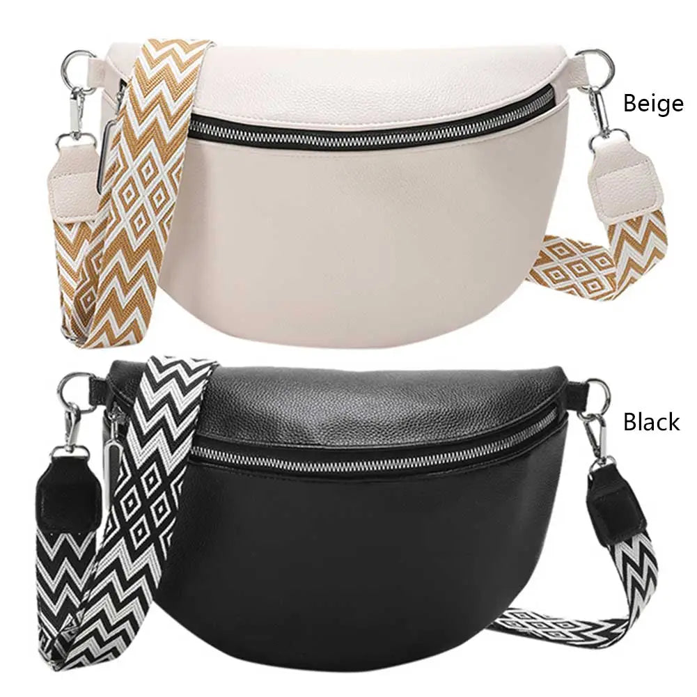 Sac Banane Urbain Chic Noir Zigzag