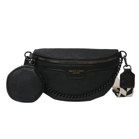 Sac Banane Cuir Noir Tendance Unisexe