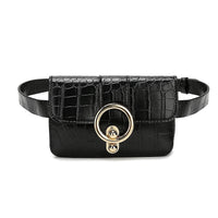 Sac Banane Élégant Croco Noir Boucle Dorée - Banane Avenue ™