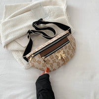 Sac Banane Élégant Noir Motif Floral - modèle Brown - Banane Avenue ™