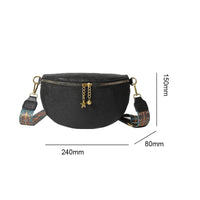 Sacoche Banane Florale Cuir Bohème Chic - modèle Noir - Banane Avenue ™