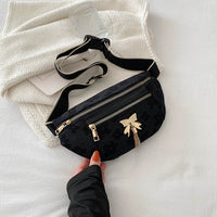 Sac Banane Élégant Noir Motif Floral - modèle Black - Banane Avenue ™