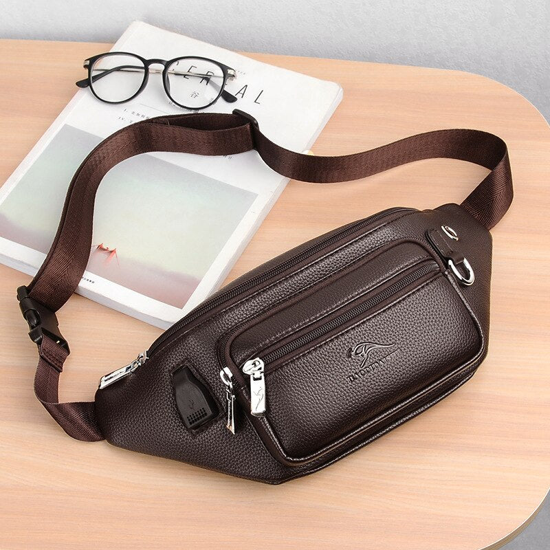 Sacoche Banane Urbaine Cuir Marron Premium