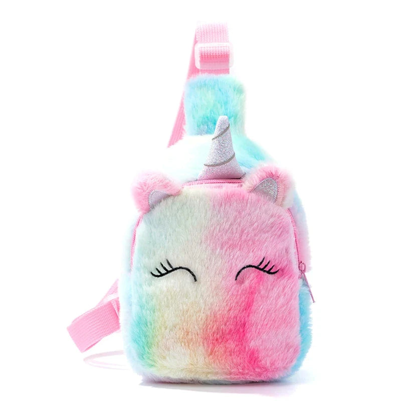 Sac Banane Enfant Licorne Arc-en-Ciel Peluche