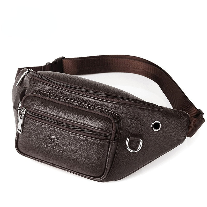 Sacoche Banane Urbaine Cuir Marron Premium