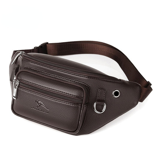Sacoche Banane Urbaine Cuir Marron Premium
