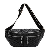 Sac Banane Matelassé Élégant Gris Urbain - modèle Noir - Banane Avenue ™