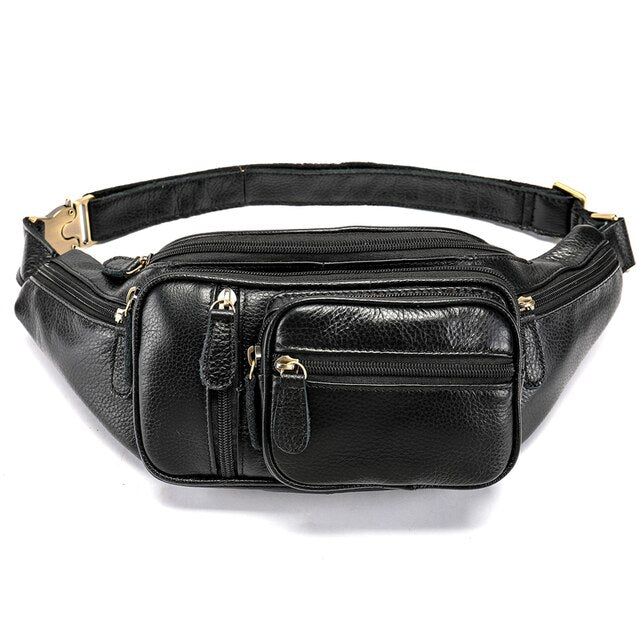 Sac Banane Élégant Cuir Marron Effet Croco