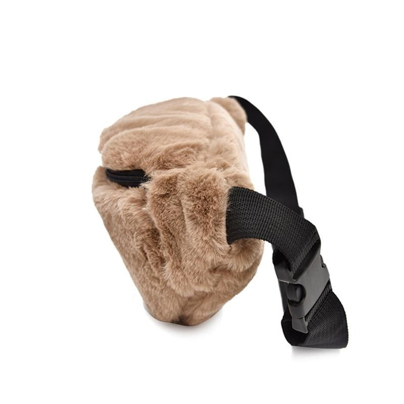 Sac Banane Douceur Peluche Tendance Beige