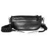 Sac Banane Chic en Cuir Noir Tressé