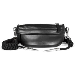 Acheter Sac Banane Chic en Cuir Noir Tressé - Banane Avenue ™