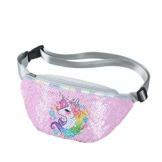 Sac Banane Enfant Licorne Paillettes Roses