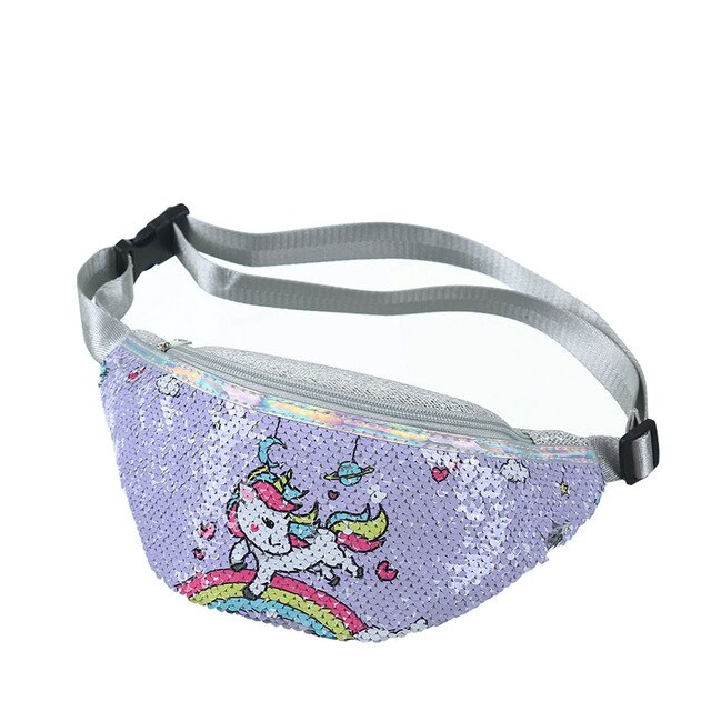 Sac Banane Enfant Licorne Paillettes Roses
